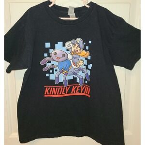 Kindly Keyin Youtuber Youth Black Tshirt Logo Blue Orange Spider Medium